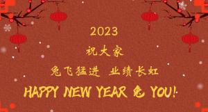 時間流逝的腳步，擋不住我們對過去的回望， 遠(yuǎn)方未知的艱苦，奪不走我們對前程的向往。 2023，祝大家兔飛猛進(jìn)  業(yè)績長虹！